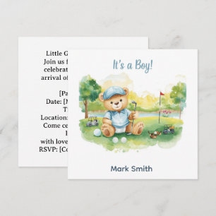 Golf It’s a Boy Baby Shower Paper Plates  Invitation