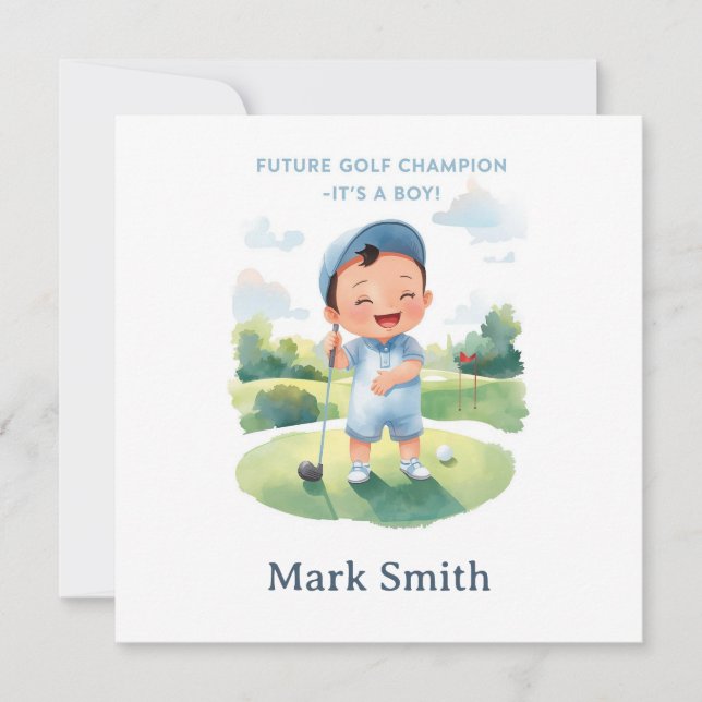 Golf It’s a Boy Baby Shower Paper Plates  Invitation (Front)