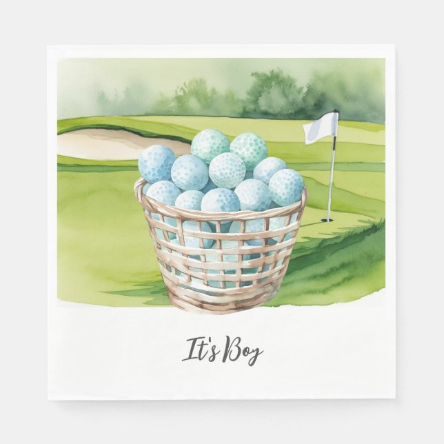 Golf  It's Boy for Baby Shower   Napkin (Front)