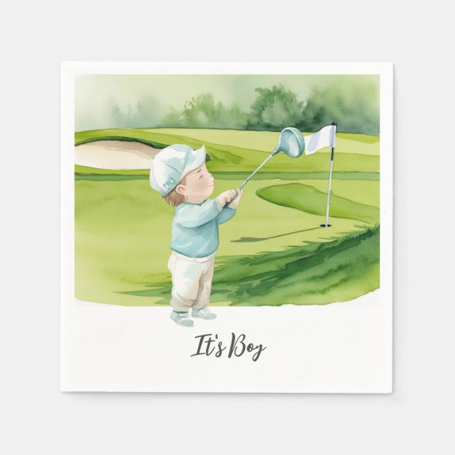 Golf  It's Boy for Baby Shower   Napkin (Front)