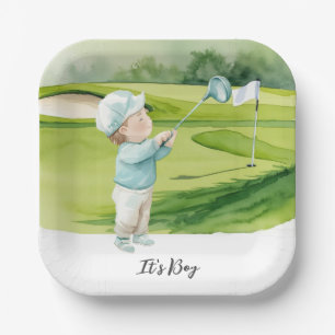 Golf  It's Boy for Baby Shower   Paper Plate