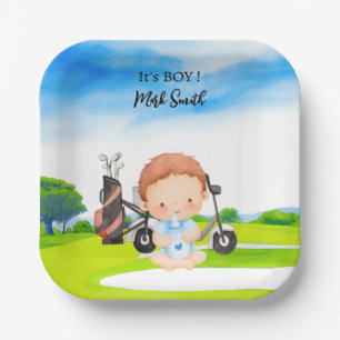Golf It's Boy for Baby Shower Paper Plate