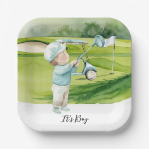 Golf  It's Boy for Baby Shower   Paper Plate
