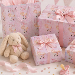 Golf It's GIRL Golfer baby pink theme watercolor Wrapping Paper