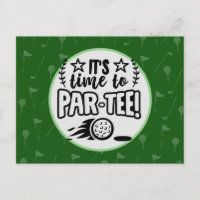 Golf it's time to par tee golfer party on green 