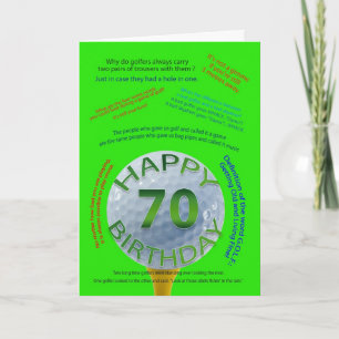 Golf Jokes birthday card for 70 year old
