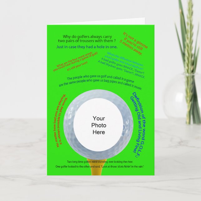 Golf jokes Photo card (Front)