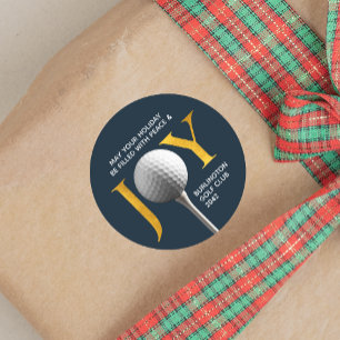 Golf Joy & Peace Christmas Classic Round Sticker