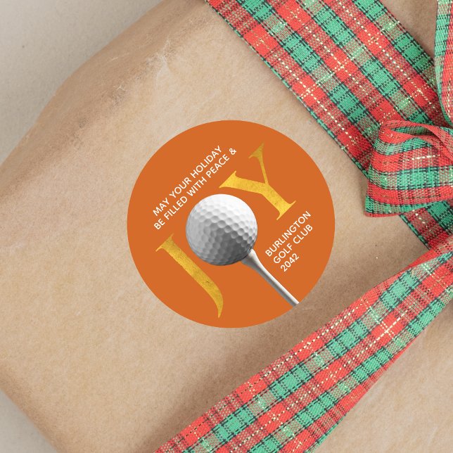 Golf Joy & Peace Christmas Classic Round Sticker (Creator Uploaded)