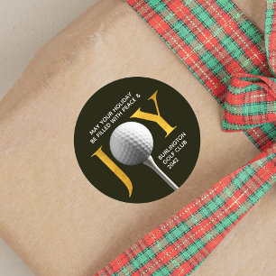 Golf Joy & Peace Christmas Classic Round Sticker