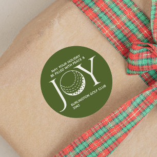 Golf Joy & Peace Christmas Classic Round Sticker