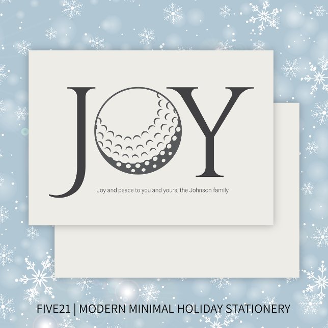 Golf Joy & Peace Flat Christmas Holiday Card (Creator Uploaded)
