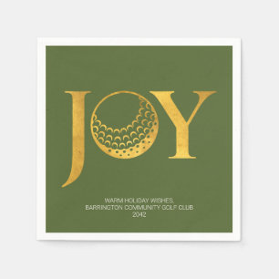 Golf Joy & Peace Green Christmas Napkin