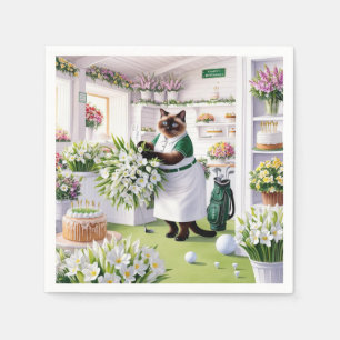 Golf lady golfer Birthday themed for Party Napkin