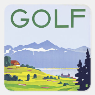Golf ~ Lausanne Square Sticker