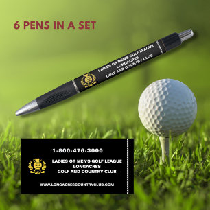 Golf League Logo Website Phone Black Gold 