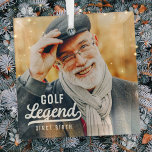 Golf Legend Since Birth Funny Modern Vintage Glass Tree Decoration<br><div class="desc">Design is composed of vintage style typography - Funny Humorous - Golf Legend Since Birth.</div>