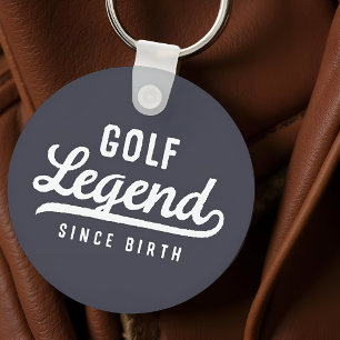 Golf Legend Since Birth Funny Modern Vintage Key Ring