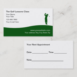 Golf Lessons Appointment Business Cards