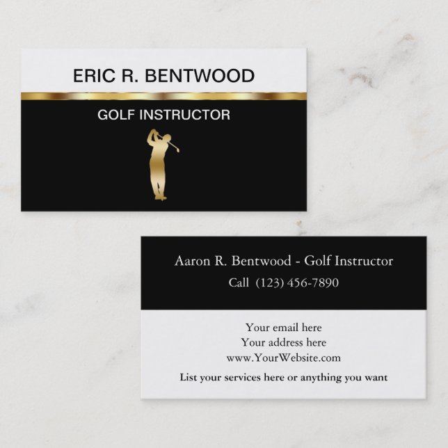 Golf Lessons Business Cards (Front/Back)