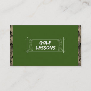 Golf Lessons Teacher Instructor Coach Camouflage  Business Card