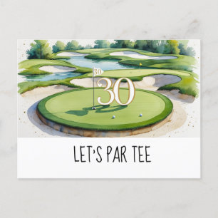 Golf Let’s Par tee  30th Birthday for golfer party Postcard
