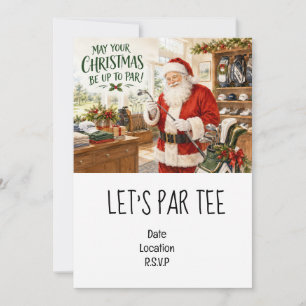 Golf Let’s Par tee Christmas party for Golfer Invitation