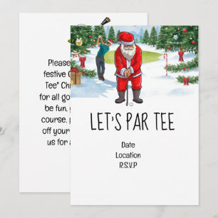 Golf Let’s Par tee Christmas party for Golfer Invitation