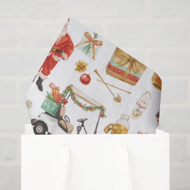 Golf “Let’s Par-Tee” Christmas Party Pattern Tissue Paper (Gift Bag)
