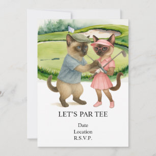 Golf Let’s Par tee for cat lovers  Invitation