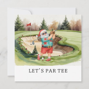 Golf Let’s Par tee golf CHRISTMAS Party for golfer Holiday Card