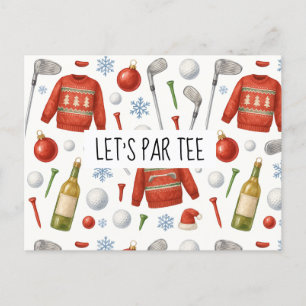 Golf Let’s Par tee  golf Party themed for Golfers Postcard