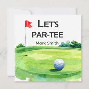 Golf Let’s Par-Tee Putting Green Party Invitation