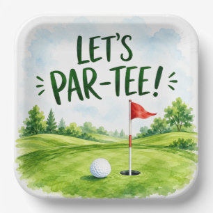 Golf Let’s Par-Tee Putting Green Party Paper Plate