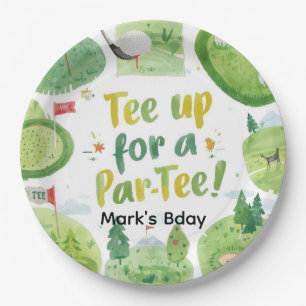 Golf Let’s Par-Tee Watercolor Paper Plates Funny