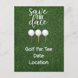 Golf Let’s Par tee with golf ball on tee  Invitation Postcard