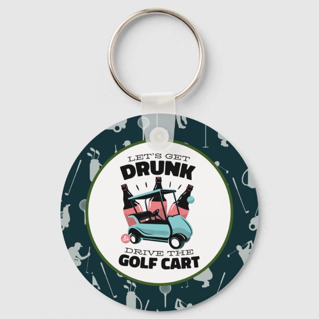 Golf Let’s Par tee with golf cart Key Ring (Front)
