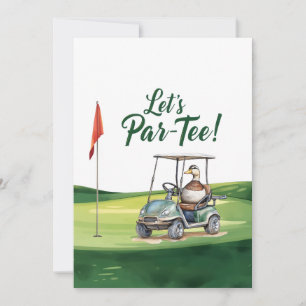 Golf Let’s Par tee with golf flag on green Invitation