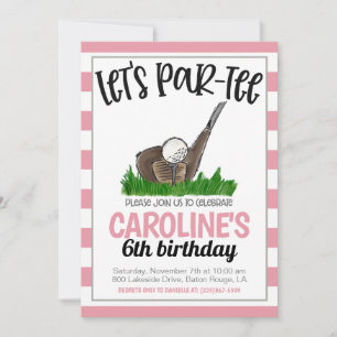 Golf Let's Par-tee Birthday Invitation