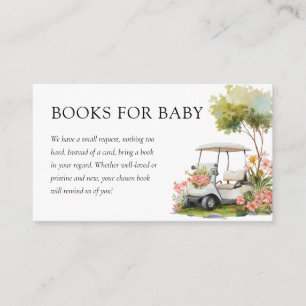 Golf Let's Par-tee Girl Baby Shower Books Enclosure Card