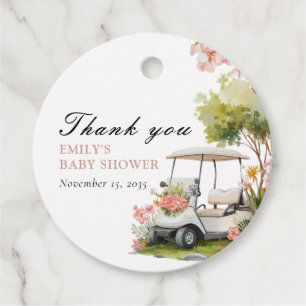 Golf Let's Par-tee Girl Baby Shower Favour Tags