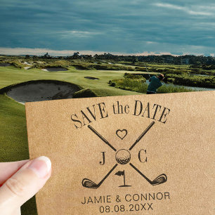 Golf Let's Par-Tee Wedding Save the Date Rubber Stamp