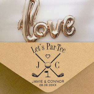Golf Let's Par-Tee Wedding Save the Date Rubber Stamp