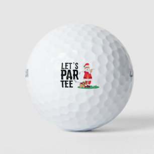 Golf Let's Par tee with Santa Claus Christmas Golf Balls