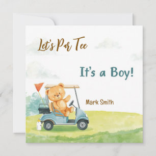 Golf Little Golfer Baby Boy Shower Invitation