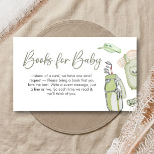 Golf Little Putter Baby Shower Books for Baby Enclosure Card