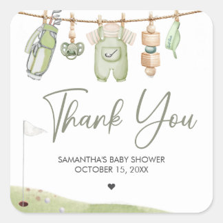 Golf Little Putter Baby Shower Square Sticker