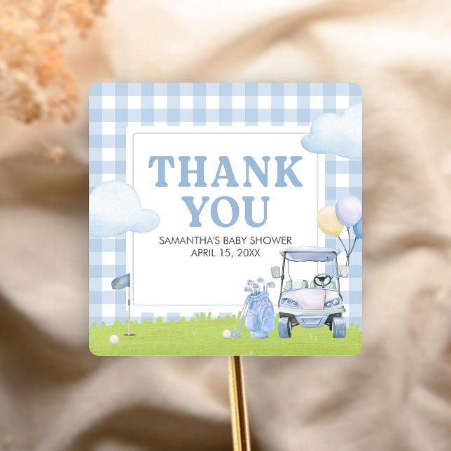 Golf Little Putter Baby Shower Square Sticker (Golf Little Putter Baby Shower Sticker)