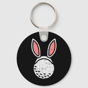Golf Ll Bunny Ears Funny Golfing Easter Golfer Gif Key Ring