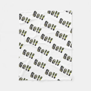 Golf Logo Made With Golf Bag Clubs Image, Fleece Blanket